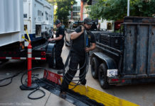 Four residence buildings without power