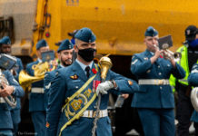 Dozens gather to commemorate Remembrance Day despite restrictions