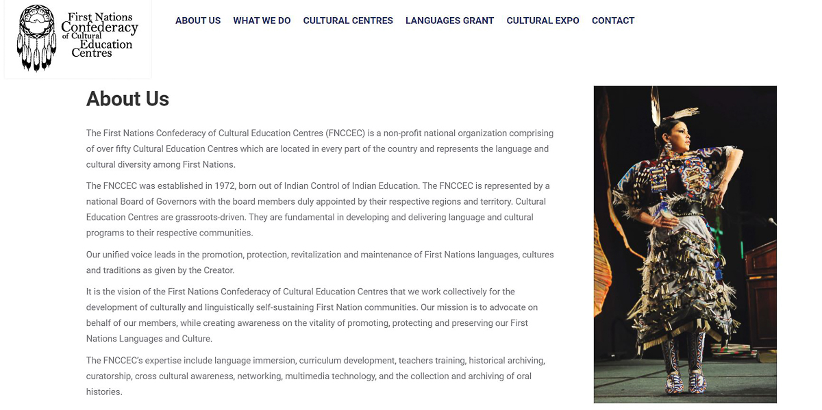 First Nations Confederacy of Cultural Education Centres (FNCCEC) is a non-profit national organization comprising of over 50 cultural education centres [Photo Screengrab]