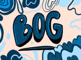 Graphic with letters "BOG" written on it