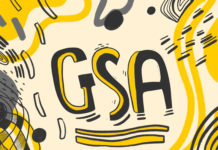 GSA vice president (external) resigns Graphic with the letters "GSA" writtne in Black and Yellow against cream background.