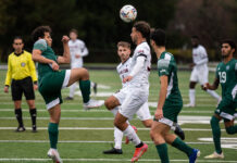 Men’s soccer secures playoff spot in blowout against Trent