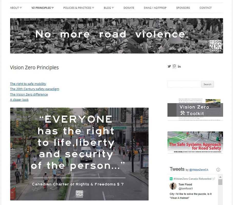 Screengrab of Vision Zero's website.
