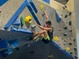 Kai Houston bouldering at Coyote Rock Gym