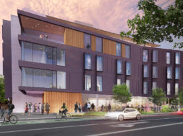 The West Shore post-secondary campus planned for Langford, B.C., as a collaboration between the University of Victoria, Royal Roads University and Camosun College is visualized in a rendering.