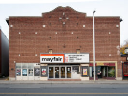 The Mayfair, a historic movie theatre, is pictured on Bank Street.