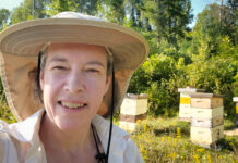 To bee or not to bee: Why honeybees are living half as long as they were 50 years ago Dinah Robinson, owner of Bytown Bees, poses in front of her bee hives at her cottage