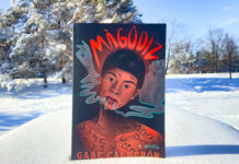 Review: ‘Màgòdiz’ offers a vision of reclaiming Indigenous identity and fighting suppression The book Magodiz sits in the foreground with snowy trees in the background.