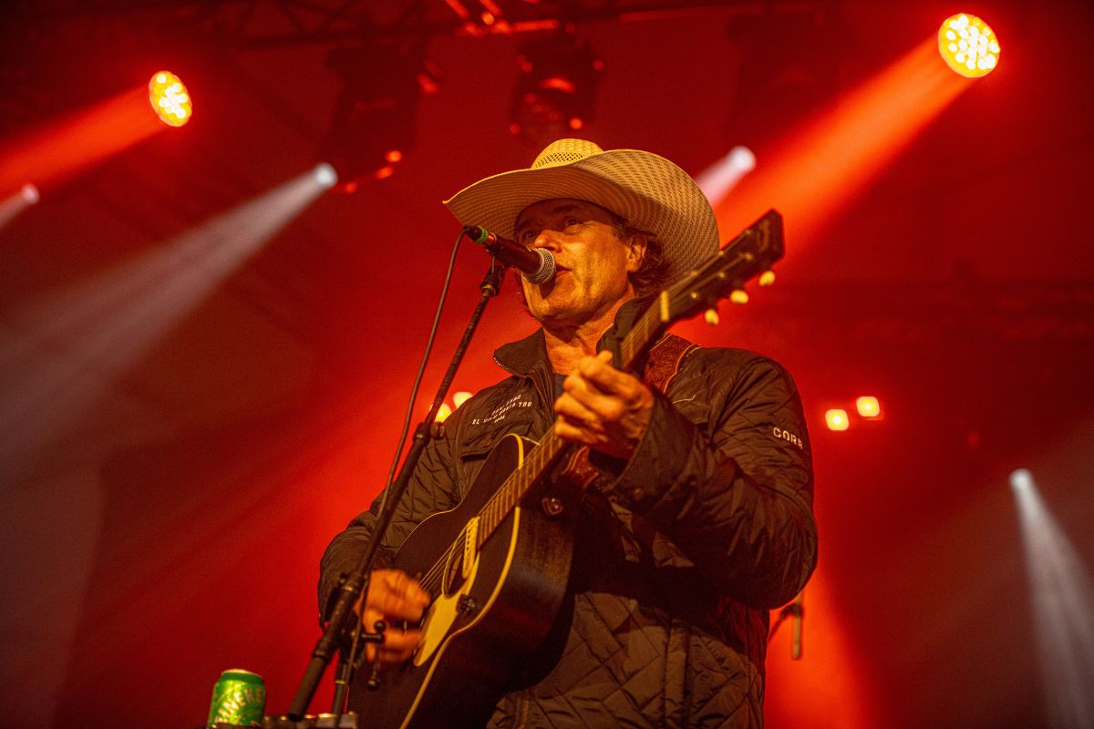 Albertan artist Corb Lund sings to the crowd and strums his guitar on July 11, 2024. [Photo by Sean Sisk via Bluesfest]