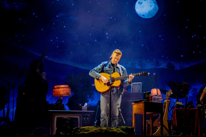 Ottawa Bluesfest headliner Tyler Childers strums his guitar on July 12, 2024. [Photo by Sean Sisk via Bluesfest]