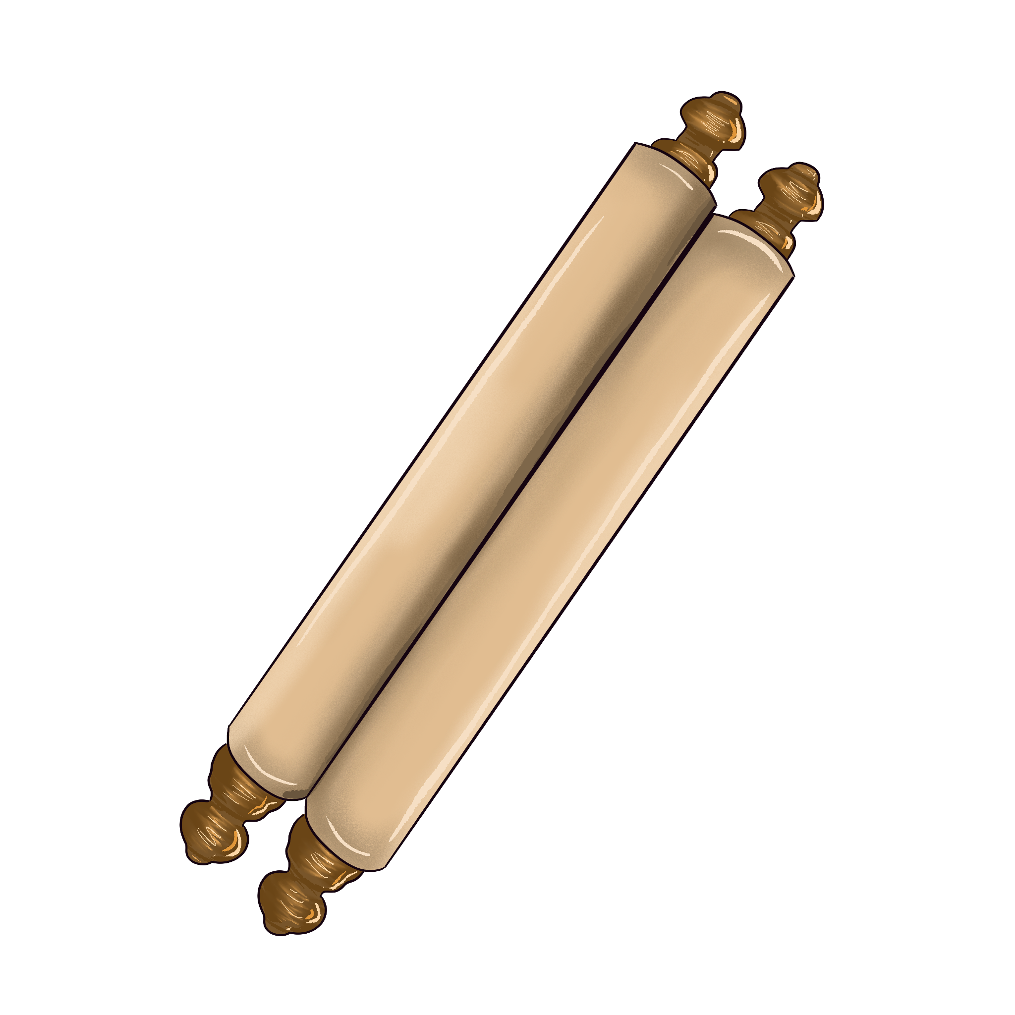 A rolled-up beige scroll.