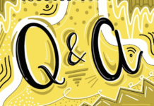 A yellow background graphic reads "Q&A"