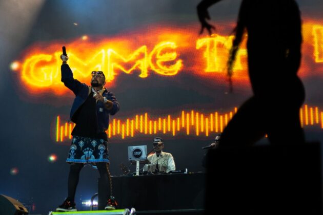 A singer sings on stage.