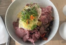 Review: Riverbank Social’s homefries the star of otherwise ordinary dishes A bowl of breakfast foods including a poached egg, hollandaise, smoked meat and more.