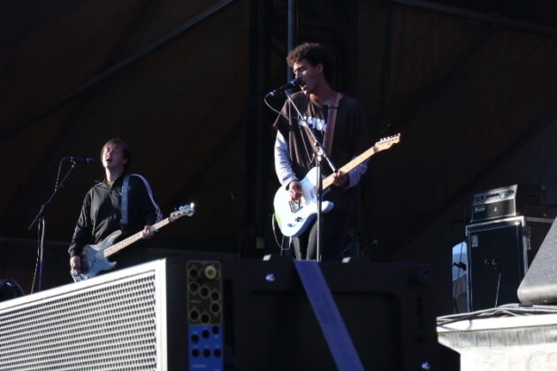 A band performs on stage.