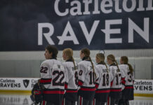 Ravens women’s hockey scoreless but optimistic after 3-0 home opener loss