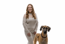 ‘Exhausted down to my very bones’: Michelle Weger’s journey towards a narcolepsy diagnosis Imagine of Michelle Weger and her dog standing beside eachother in a white background.