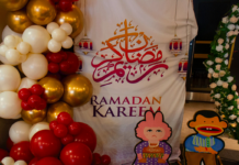 In photos: ‘Home away from home’ as Ottawa Muslim community kicks off month of Ramadan A display with a a tree of balloons, a sign that says "Ramadan Kareem" and two characters
