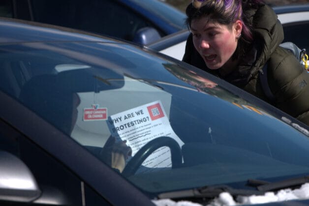 Person talking to a driver