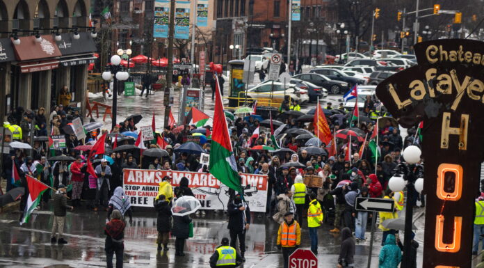 In photos: Ottawa protest calls on government to denounce strikes in Middle East Crowd of protesters in downtown Ottawa