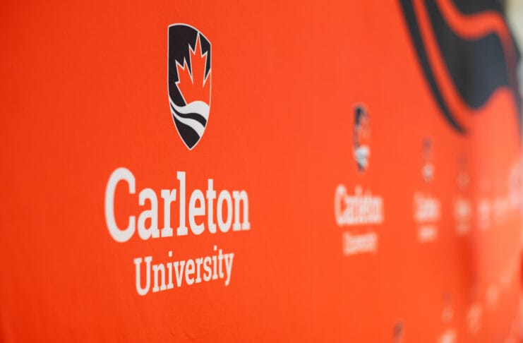 Pro-Palestine protesters interrupt Carleton convocation, renew divestment demands Carleton University logo and text