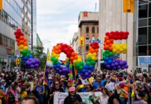In photos: Thousands parade through Ottawa at Capital Pride LOVE written with balloons at pride.