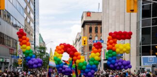 In photos: Thousands parade through Ottawa at Capital Pride LOVE written with balloons at pride.