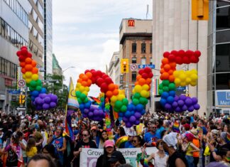 In photos: Thousands parade through Ottawa at Capital Pride LOVE written with balloons at pride.
